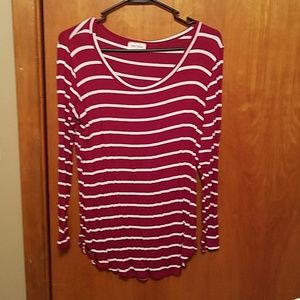 Maroon striped long sleeve